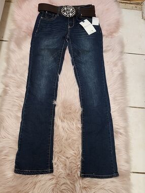 BRAND NEW WALLFLOWER LEGENDARY❤️BOOTCUT DENIM JEANS W/BELT-0